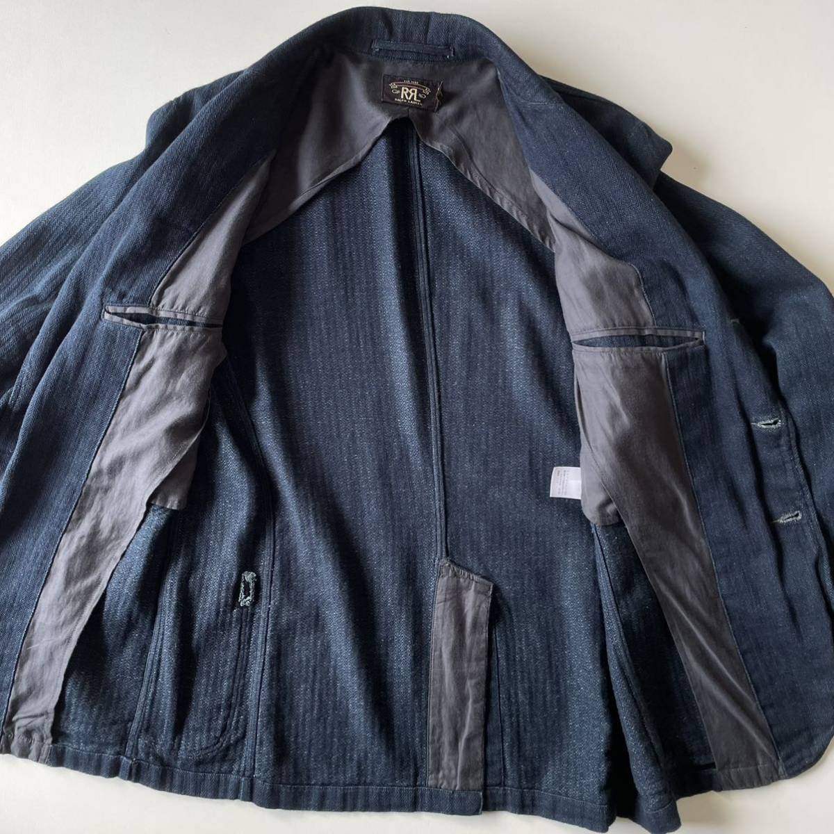 RRL “Indigo Herringbone Sport Coat” M インディゴ ヘリンボーン スポーツ コート テーラード ジャケット Ralph Lauren ヴィンテージ_画像5