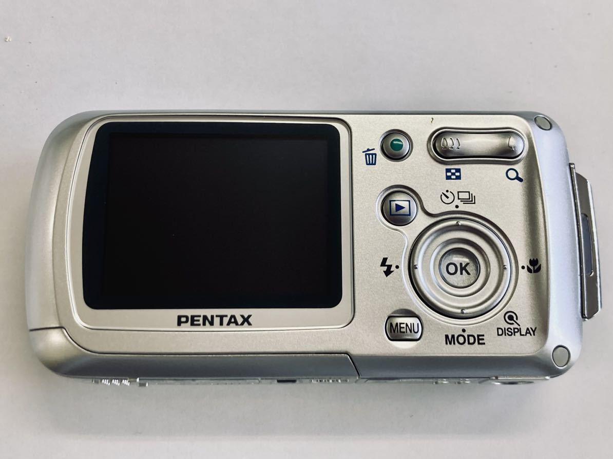 H ペンタックス オプティオ PENTAX Optio wpi デジタルカメラ ケース付き ワインレッド 動作未確認 ジャンク_画像3