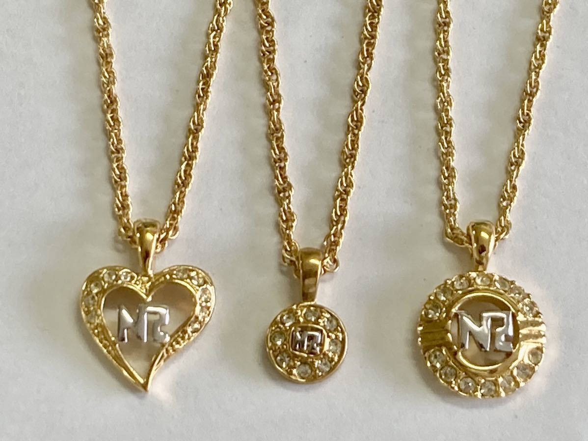 H ニナリッチ NINA RICCI ネックレス 3本セット NRロゴ ハート H ニナリッチ NINA RICCI ネックレス 3本セット NRロゴ ハート