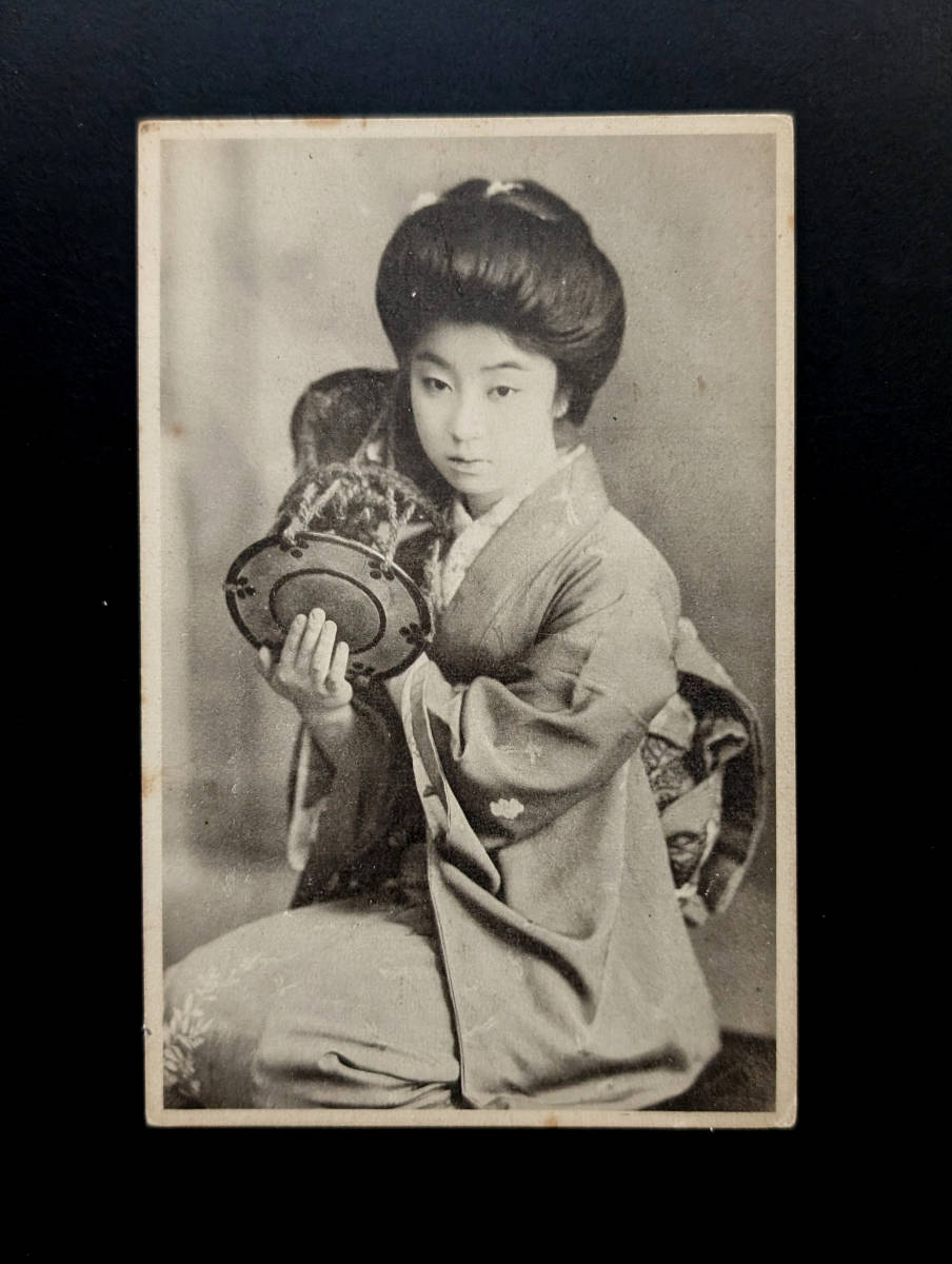  открытка с видом открытка с видом старый фотография битва передний прекрасный человек Meiji Taisho 7-459 осмотр ).. гейша Mai . цветок .. женщина женщина super фотографии звезд 
