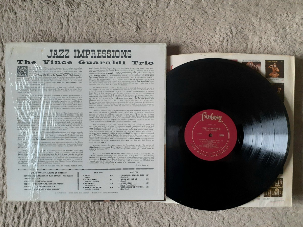 〈ジャズ〉Vince Guaraldi ヴィンスガ－ラルディ/Jazz Impressions(fantasy 3359 )1964年★US盤monoオリジナル盤 DG有 プロモDJ シュリンク_センターラベルは茶色モノラルDG有り