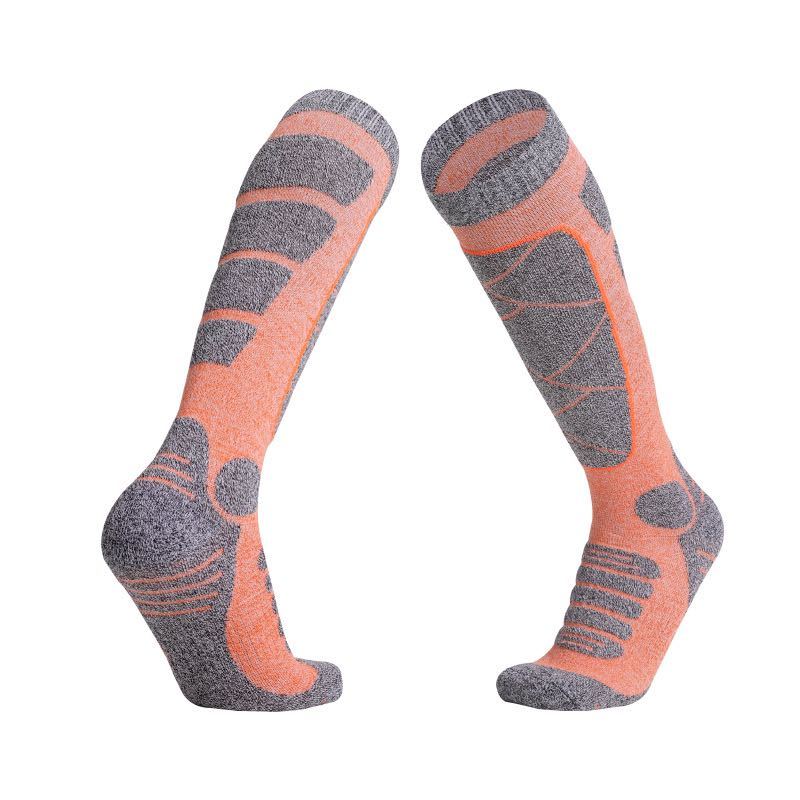  lady's ski socks trekking socks snowboard thick mountain climbing for socks orange 