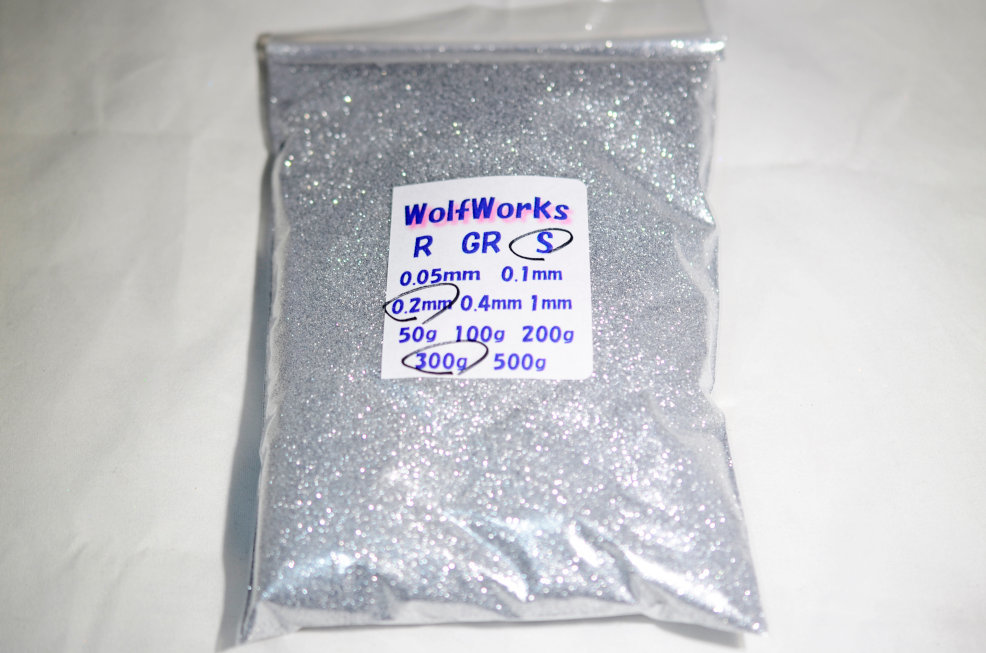 【WOLF WORKS】シルバーラメフレーク 0.2mm 300g分★_画像2