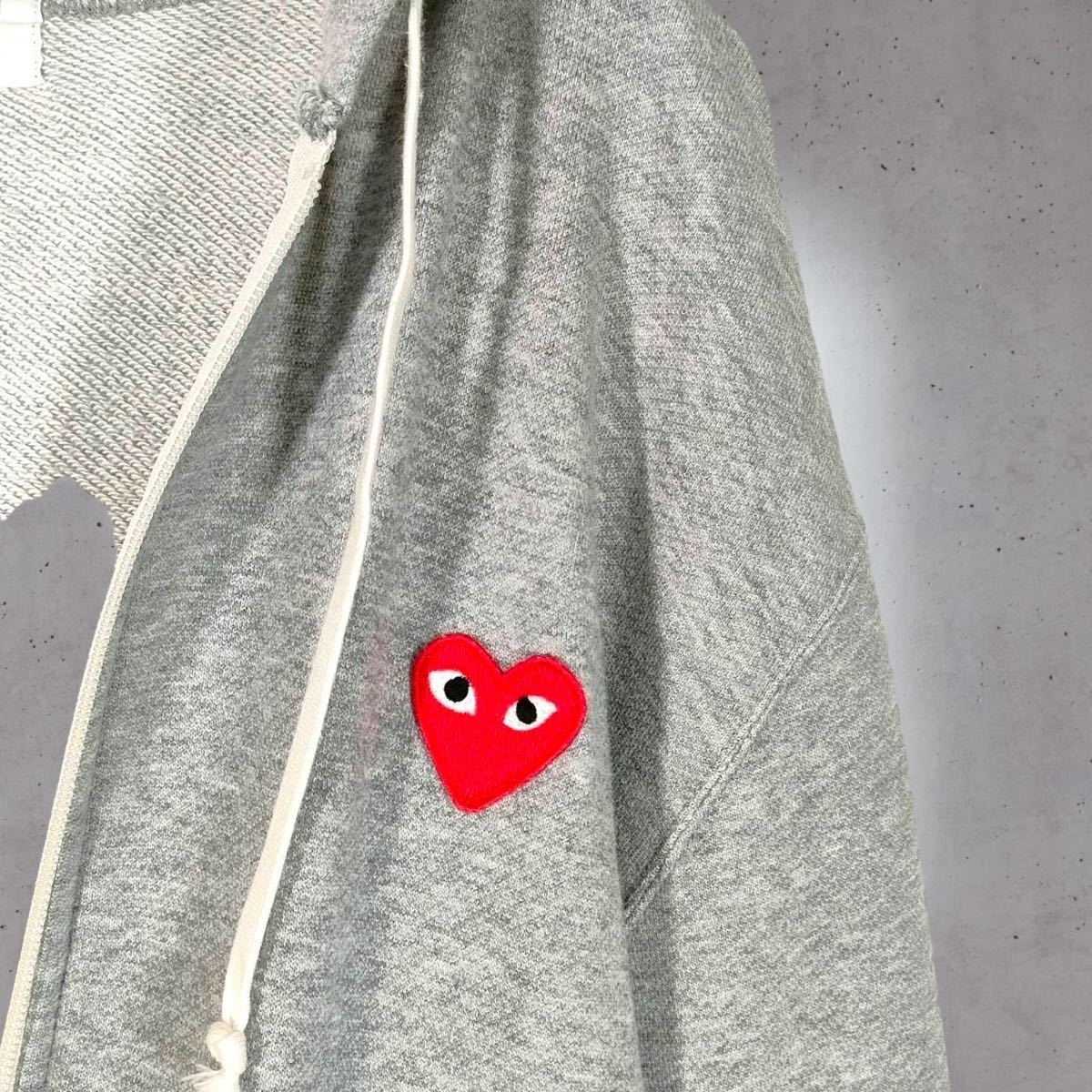 【人気デザイン】PLAY COMME des GARCONS プレイコムデギャルソン　パーカー　Mサイズ　ジップアップ　ワンポイント刺繍ロゴ　スウェット_画像7