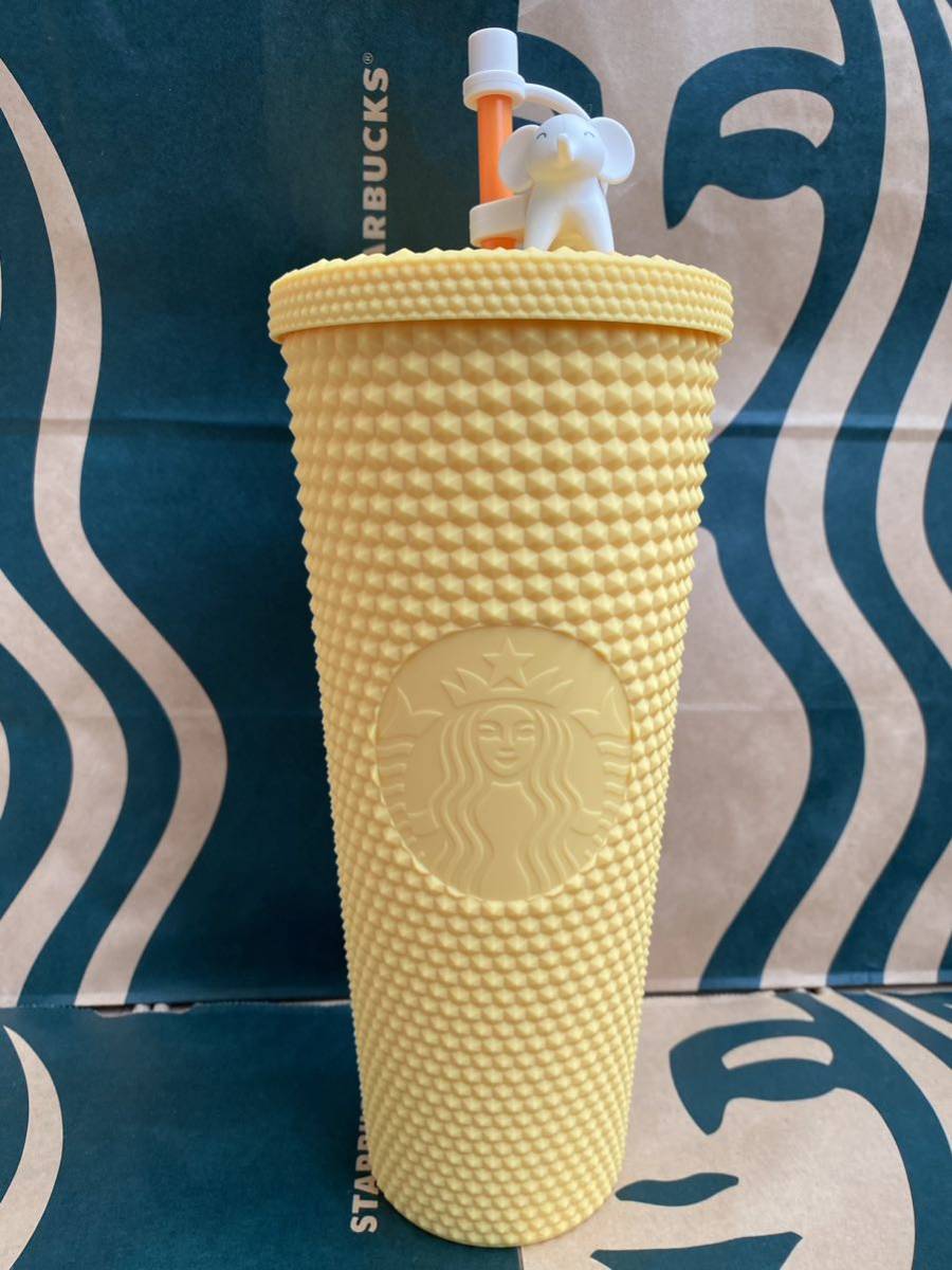 STARBUCKS スターバックス［オンラインストア限定］コールドカップタンブラーバンピーイエロー710ml スタバ　ボトル　ぞう_画像2