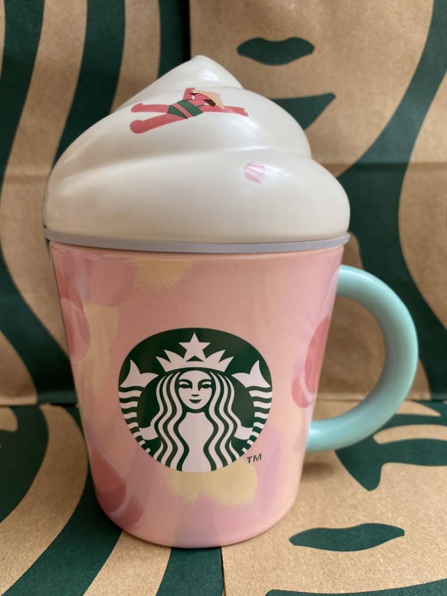 STARBUCKS スターバックス　リッド付マグピーチフルパラダイス296ml スタバ　蓋付きコップ　マグカップ_画像1