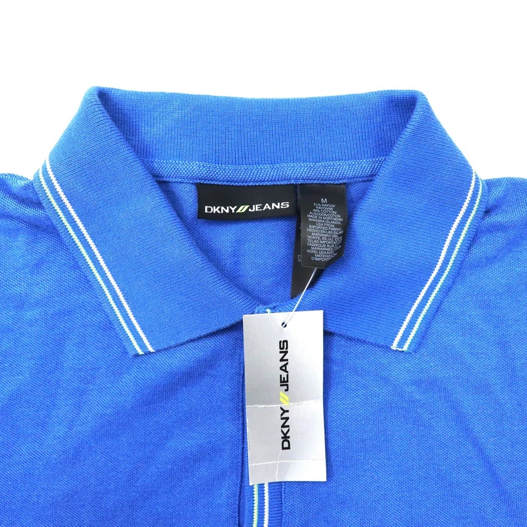 DKNY JEANS ポロシャツ M ブルー レーヨン 未使用品_画像4