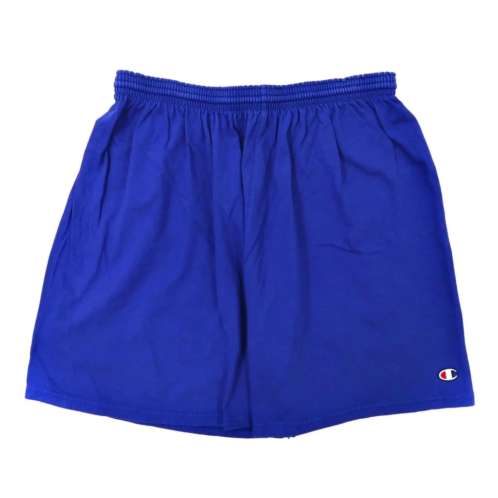 CHAMPION イージーショートパンツ XL ブルー コットン ワンポイントロゴ_画像2