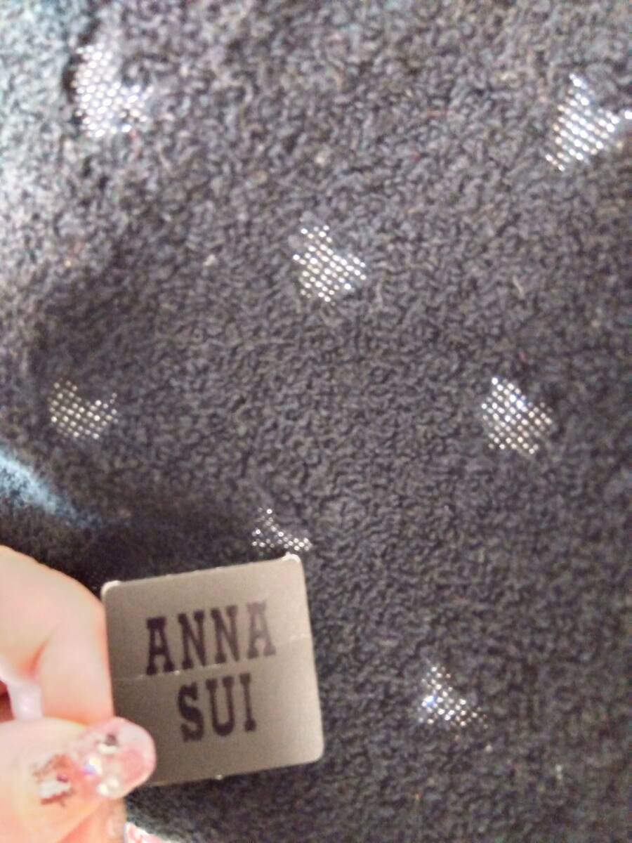 値下げしました！☆彡未使用品【ANNA SUI*/アナスイ タオルハンカチ 情熱の黒 羽ばたくバタフライ柄 およそ25cm*大丸松坂屋百貨店で購入の画像5