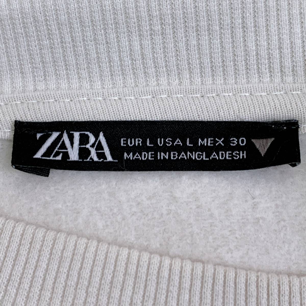 S2379 ZARA ザラ レディース トレーナー 長袖 人気 L 無地 万能 シンプルデイリーカジュアル 裏起毛 オフホワイト_画像8