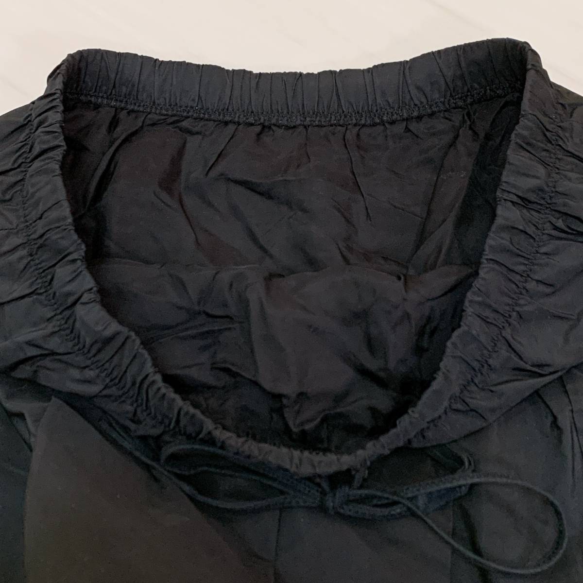 S2501 K.T レディース ミディアム丈スカート キュート 黒 刺繍 ウール 上品 リボン フェミニンフローラルスタイル 日本製 ウエストゴム_画像5
