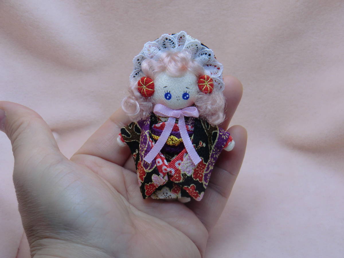 昭和レトロ風文化人形　　着物　　ミニチュアドール　　手作り　ブライスの人形　　リカちゃんの人形　　_画像1