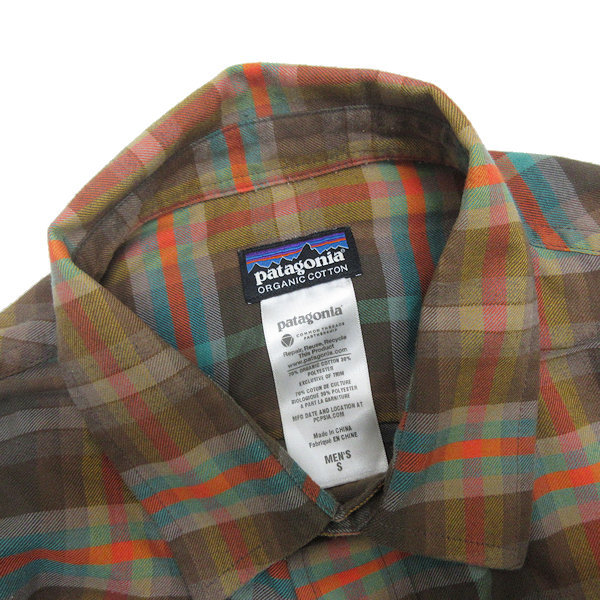 Q■パタゴニア/PATAGONIA ORGANIC COTTON L/S 長袖シャツ■茶系【メンズS】MENS/32【中古】_画像3