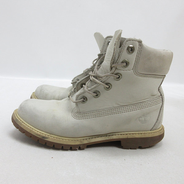 Q■【24.5cm】ティンバーランド/Timberland 23623 6インチ プレミアムブーツ■アイボリー/LADIES/1【中古】_画像1