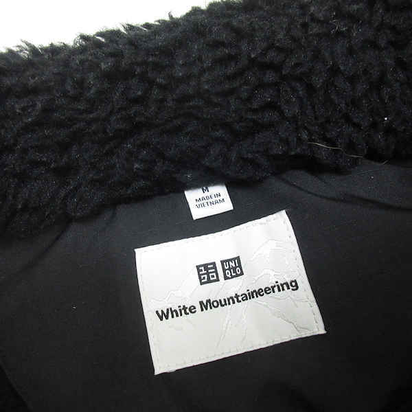 H■ユニクロ/UNIQLO × White Mountaineering 341-443221 フリースオーバーサイズプルオーバージャケット【M】黒/MENS■1【中古】_画像2