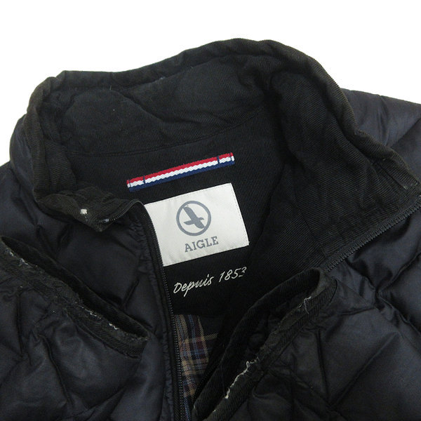 D■エーグル/AIGLE キルティング ダウンジャケット JKT【M】黒/MENS/76 【中古】_画像2