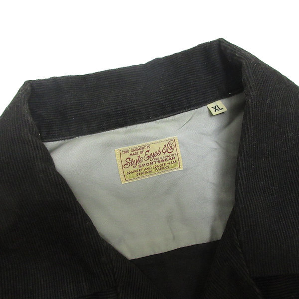 H■スタイルアイズ/STYLE EYES SE27428 CORDUROY SPORTS SHIRT 長袖オープンカラーシャツ【XL】黒/MENS■10【中古】_画像2