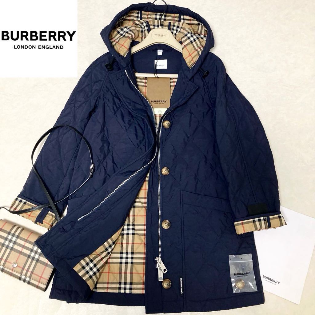 ◆新品タグ付◆バーバリー BURBERRY 38-40相当/M-L 最新モデル☆サーモレギュレーテッドキルティングコート 濃紺 定価21万 ギフトにも♪_画像1