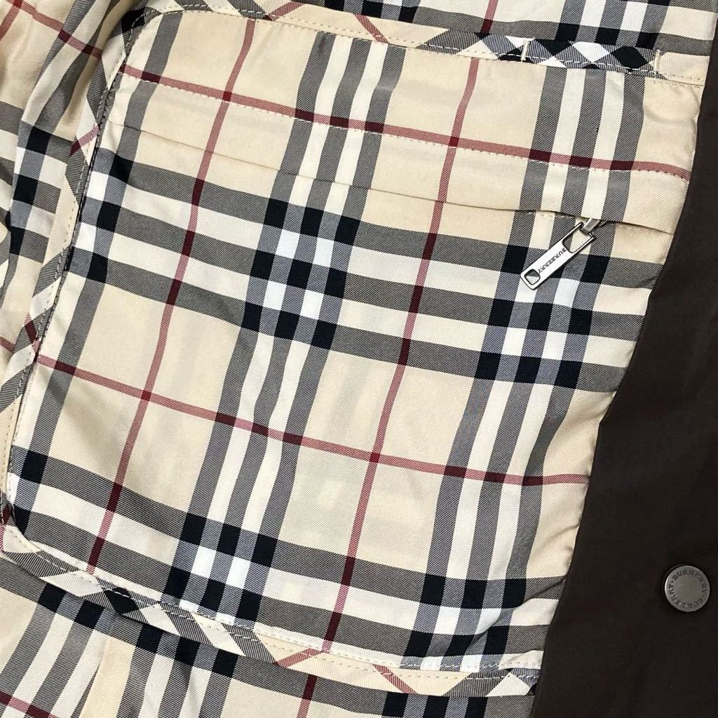 大きいサイズ◆美品◆バーバリー BURBERRY 44/13号/XL-3L ブルーフォックスファー3way☆メガチェックコンビダウンコート ジャケット_画像7