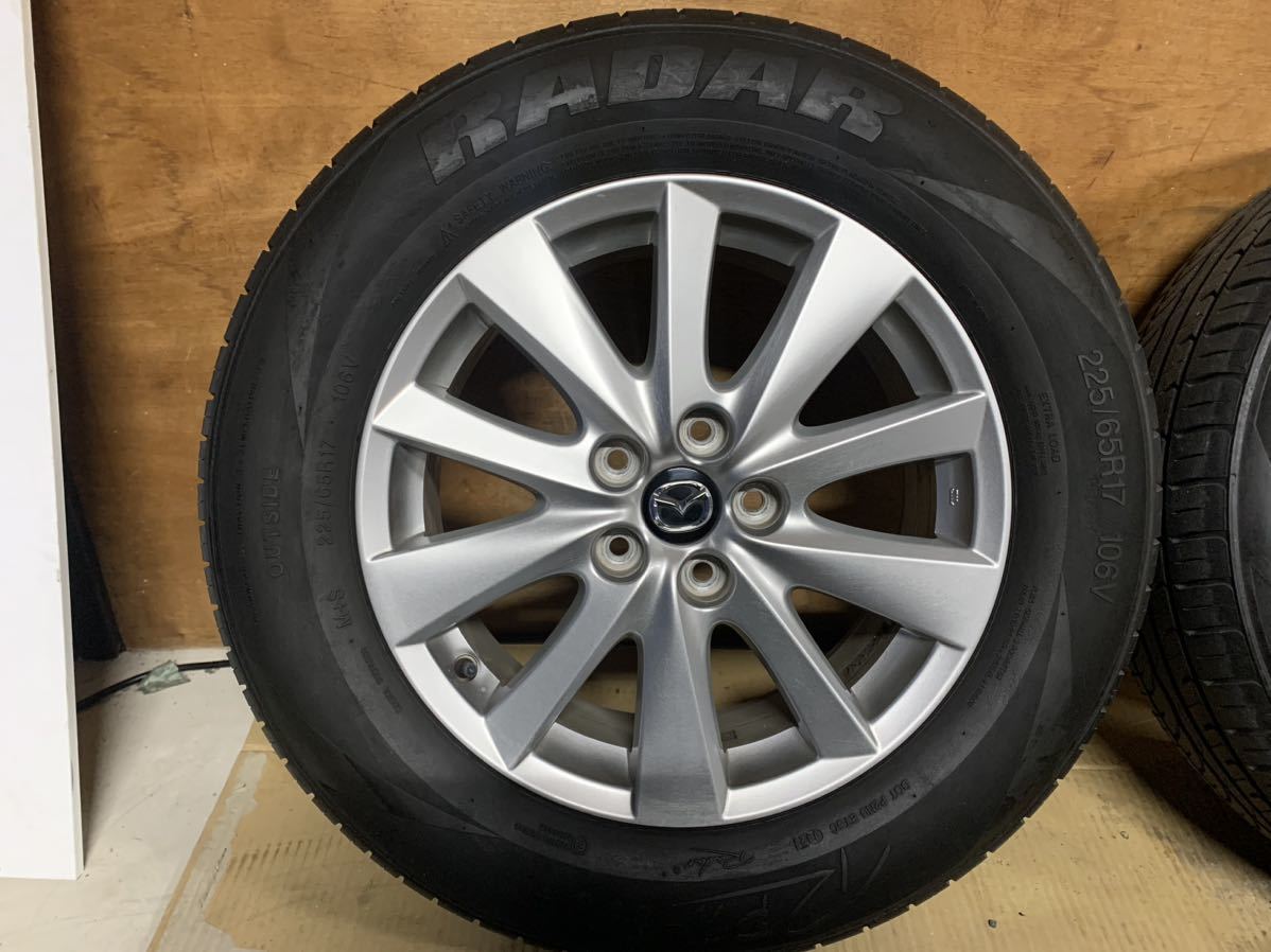 マツダ CX-5 純正ホイール 17インチ 7J PCD114.3 5穴 ET50 ハブ径67mm RADAR RPX800 225/65R17 2021年 4本