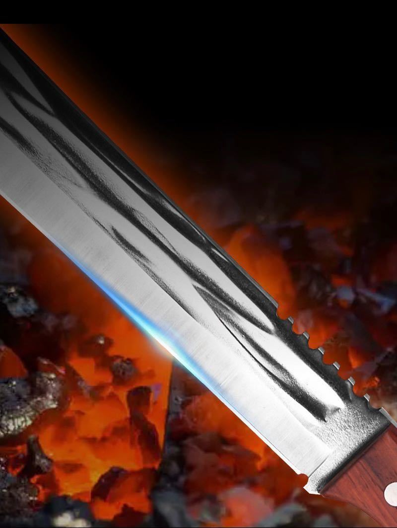 シースナイフ アウトドア 野外 木切りナイフ キャンプ用 大型 サバイバルナイフの画像3