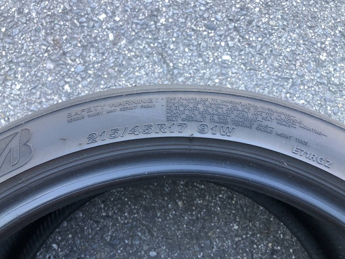 ブリヂストン　ポテンザRE-71　215/45R17　4本セット　2020年製造_画像10