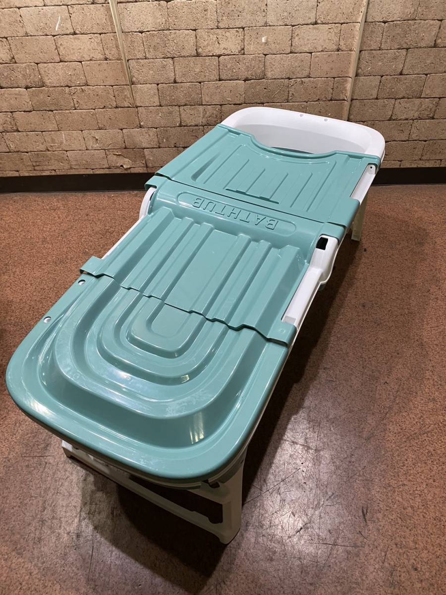 引取り可 未使用 Pugrwei ポータブルバスタブ 折り畳み式浴槽 コンパクト簡易風呂 バスルーム フタ付き 家庭用 大人 子供 箱付き 1.5m_画像1