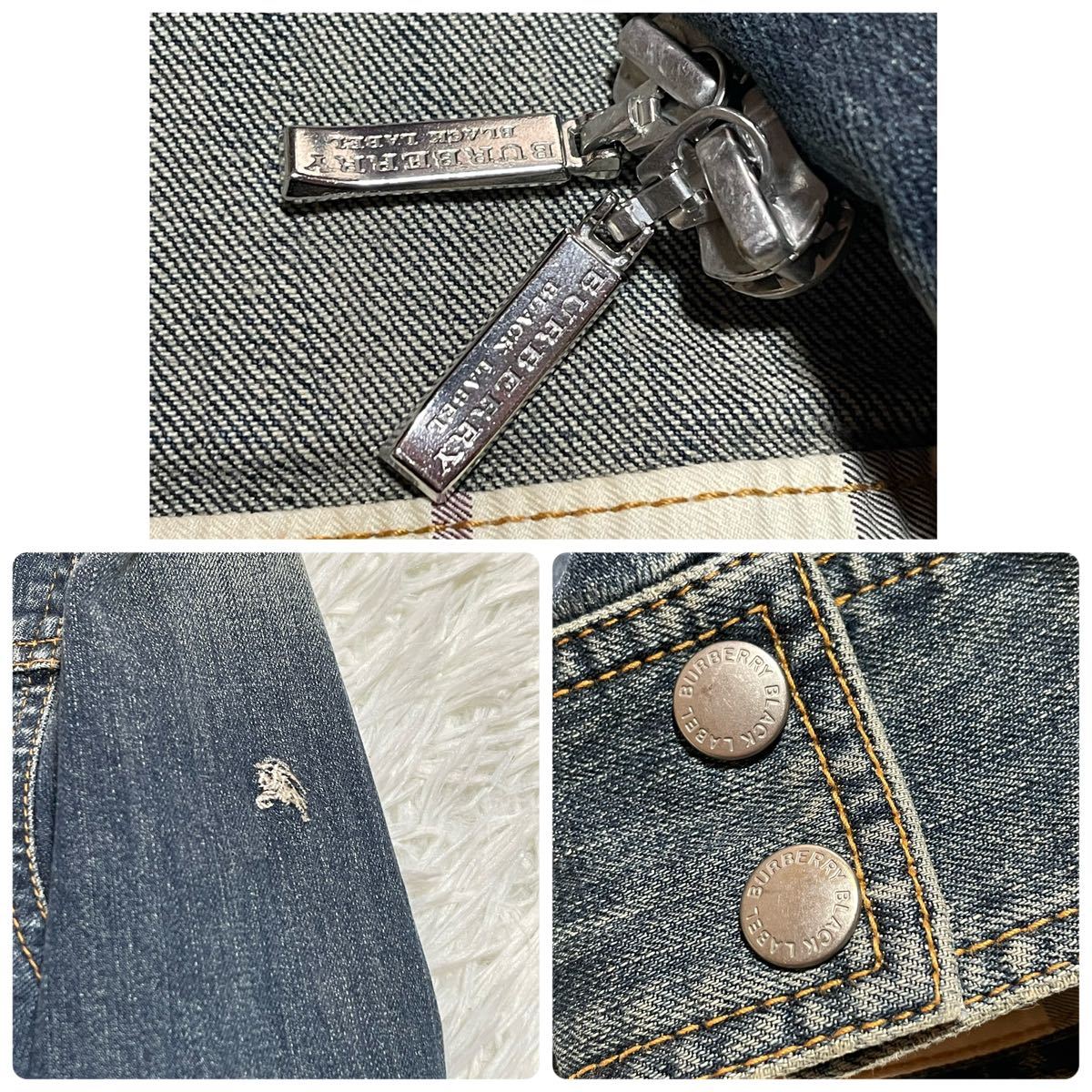 極美品/L バーバリーブラックレーベル ホース刺繍 ノバチェック 極美品/L バーバリーブラックレーベル ホース刺繍 ノバチェック
