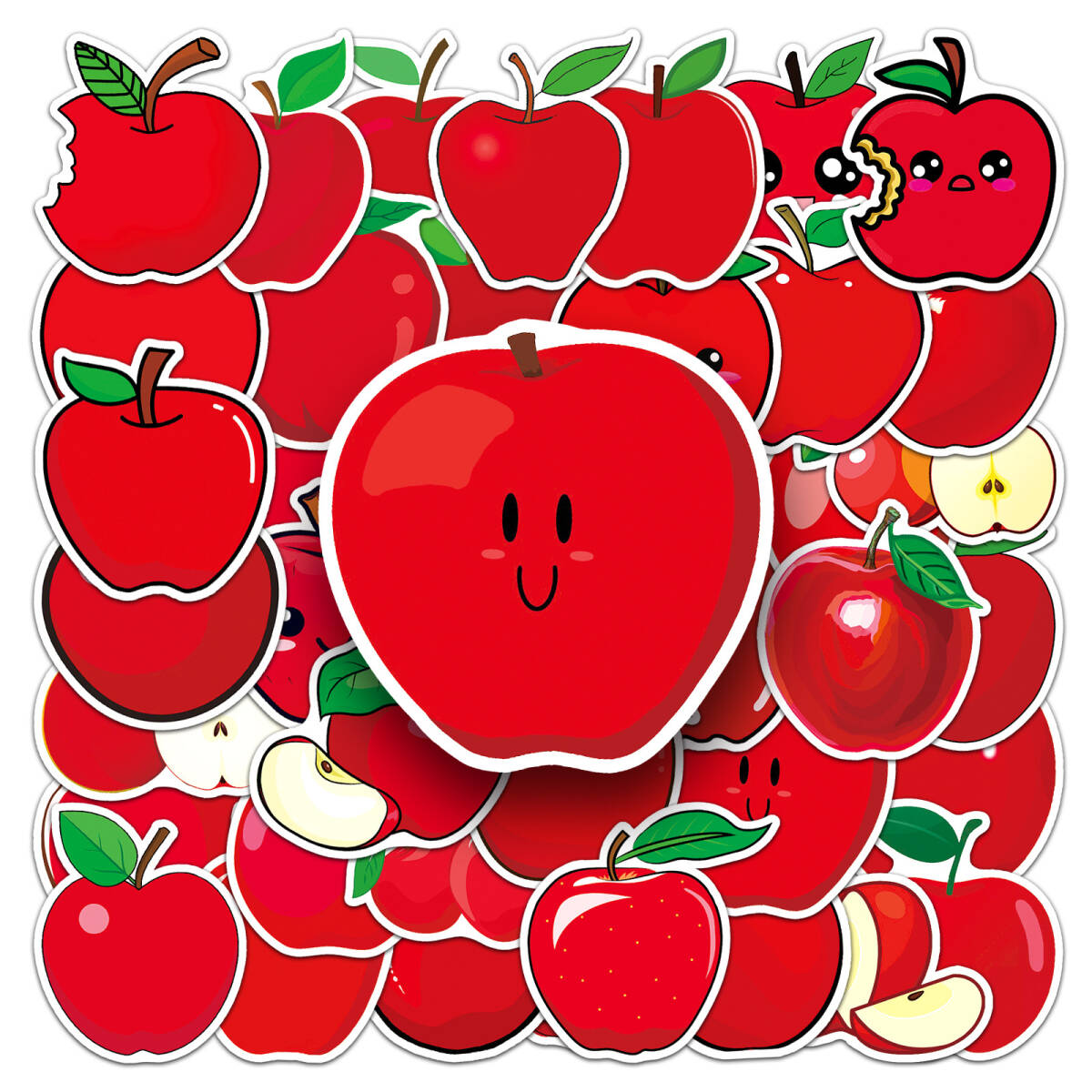 リンゴ　りんご　林檎　アップル　果物　生鮮　スーパー　八百屋さん　シール　ステッカー50枚YA_画像4