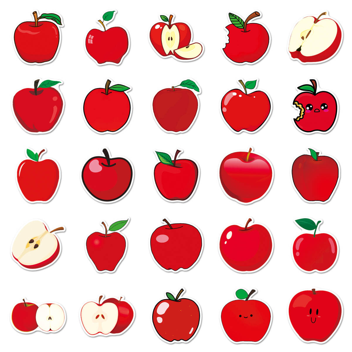 リンゴ　りんご　林檎　アップル　果物　生鮮　スーパー　八百屋さん　シール　ステッカー50枚YA_画像3