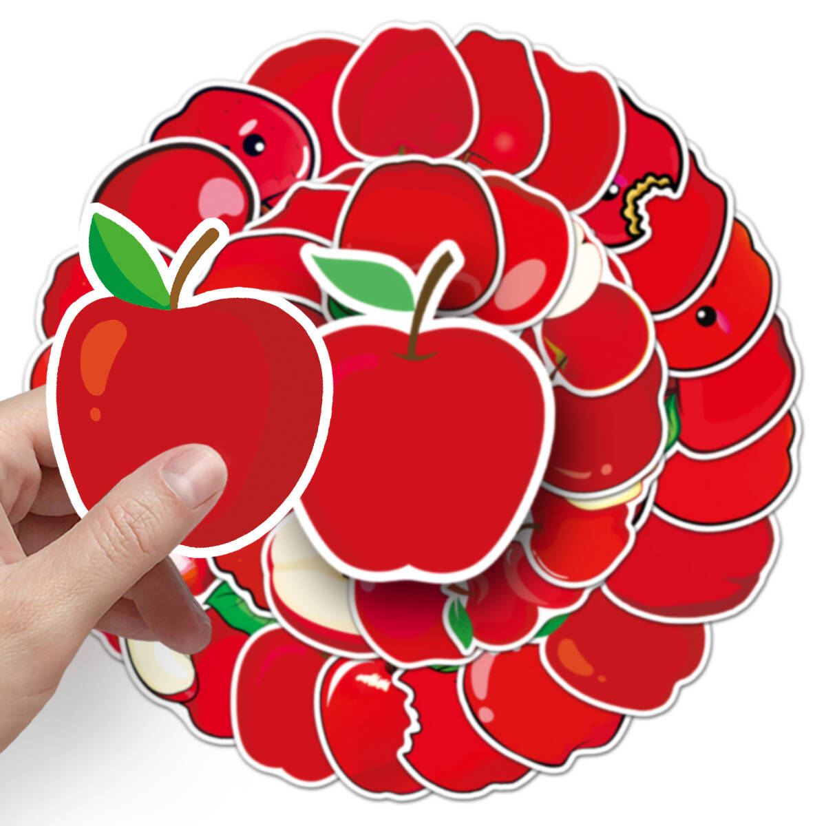 リンゴ　りんご　林檎　アップル　果物　生鮮　スーパー　八百屋さん　シール　ステッカー50枚YA_画像5