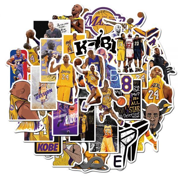 NBA コービー・ブライアント ロサンゼルス・レイカーズ スーパースター バスケットボール ステッカー テガール シール50枚の画像2