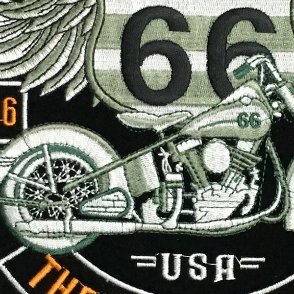 刺繍ワッペン　アイロンワッペン　アプリケ　オートバイ　ハーレー　66号　66番　レーシングウェア　バイクウェア　補修　カスタムD_画像5