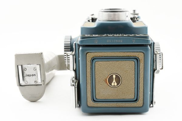希少なグリップ付 YASHICA Yashica-44 Blue Twin-Lens Reflex TLR Film Camera 二眼レフ フィルムカメラ / ヤシカ シャッター全速OK #3993_画像8