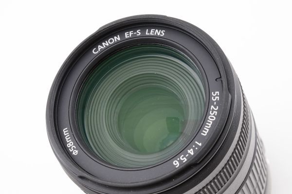 完動美品 Canon Zoom LENS EF-S 55-250mm F4-5.6 IS 手ブレ補正 望遠 ズームレンズ キヤノン EF APS-C Eos kiss Xシリーズなどに対応 #745_画像10