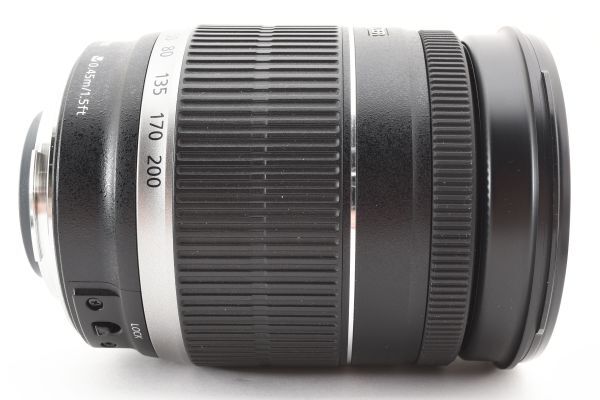 完動美品 Canon Zoom Lens EF-S 18-200mm F3.5-5.6 IS 手ブレ補正 高倍率 ズームレンズ / キヤノン EFマウント APS-C 純正フード付 #5574_画像7