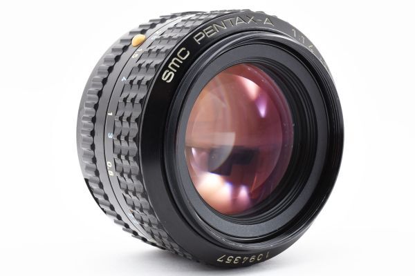 完動美品 Pentax Smc Pentax-A 50mm F1.4 MF Standard Lens 大口径 単焦点 標準 レンズ / ペンタックス K Mount ボケ味抜群 銘玉 #8609の画像3