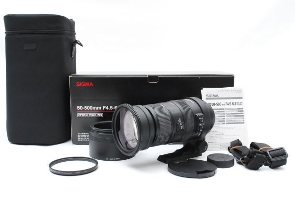 元箱付完動良品 SIGMA DG 50-500mm F4.5-6.3 APO DG OS HSM 手ブレ補正 高倍率 超望遠 ズームレンズ / シグマ ニコン Nikon F Mount #8634