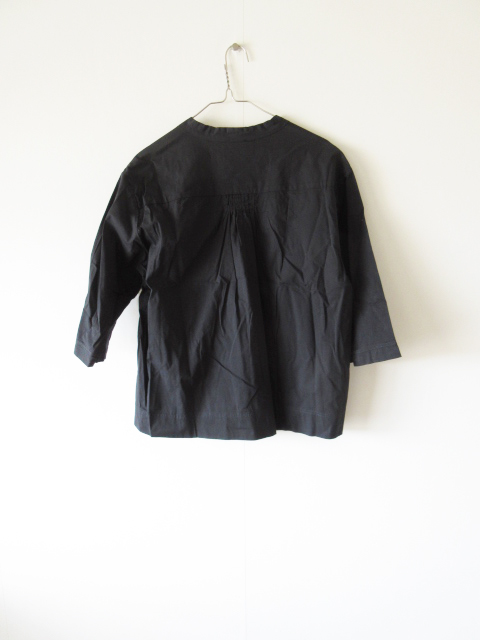 KristenseN DU NORD / クリステンセン ドゥ ノルド M-222 oversized shirt loose fit top 2 BLACK / スキッパーブラウス_画像2