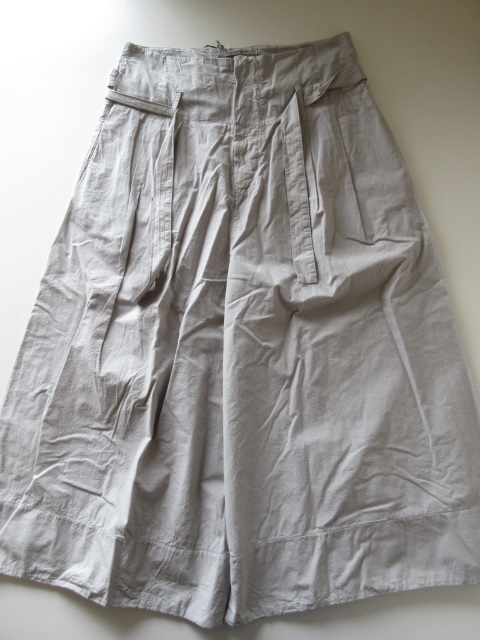 美品 TRANSIT PAR SUCH / トランジット パーサッチ K-G-161 waist ribbon cotton wide pants 3 L.GRAY * ワイドパンツ_画像3