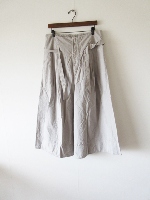 美品 TRANSIT PAR SUCH / トランジット パーサッチ K-G-161 waist ribbon cotton wide pants 3 L.GRAY * ワイドパンツ_画像1