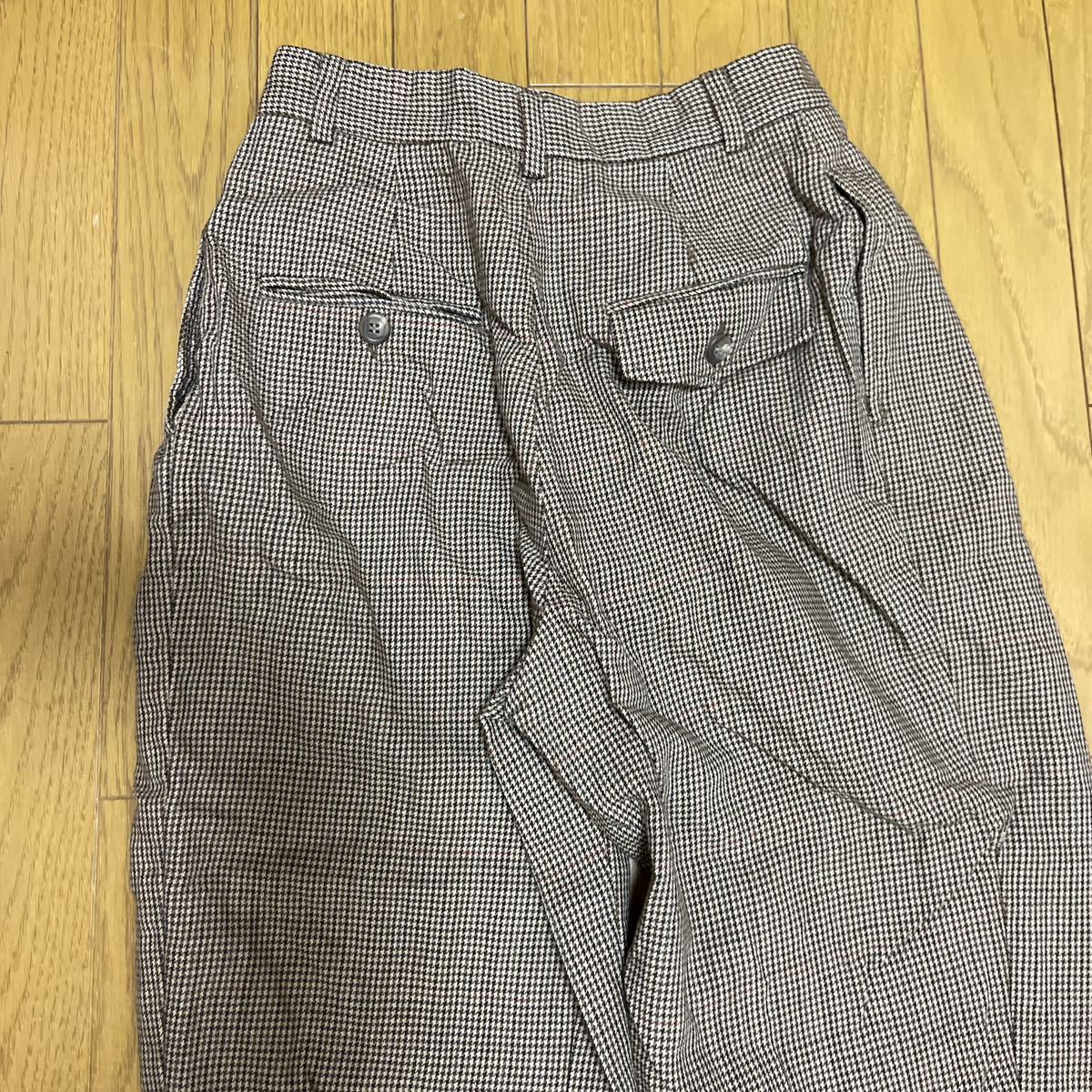  free shipping #Ralph Lauren Ralph Lauren wool Brown check tuck pants size 8 US old clothes 