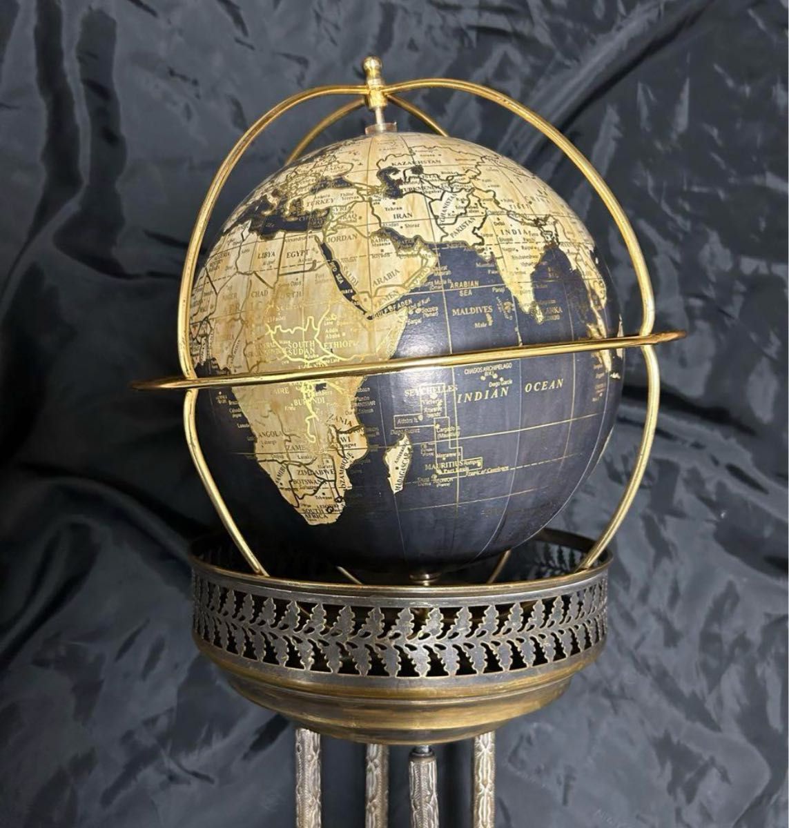 真鍮製 地球儀 台付 フランス アンティーク