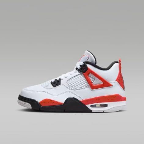 【新品】 24.5cm Nike GS Air Jordan 4 Retro Red Cement ナイキ GS エアジョーダン4 レトロ レッドセメント_画像2