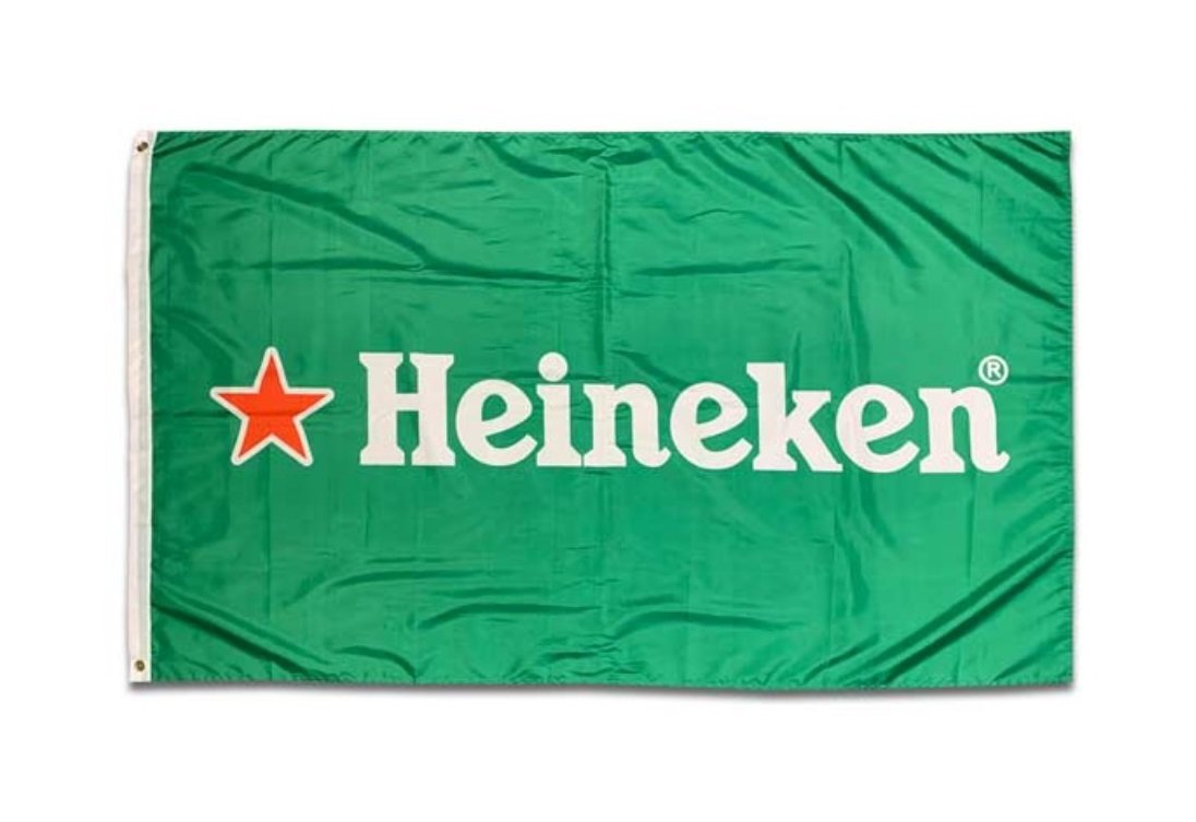 ◆送料無料◆【Heineken・ハイネケン】※《アメリカン フラッグ／900×1500mm》　アメリカン雑貨　旗　ビール_画像1