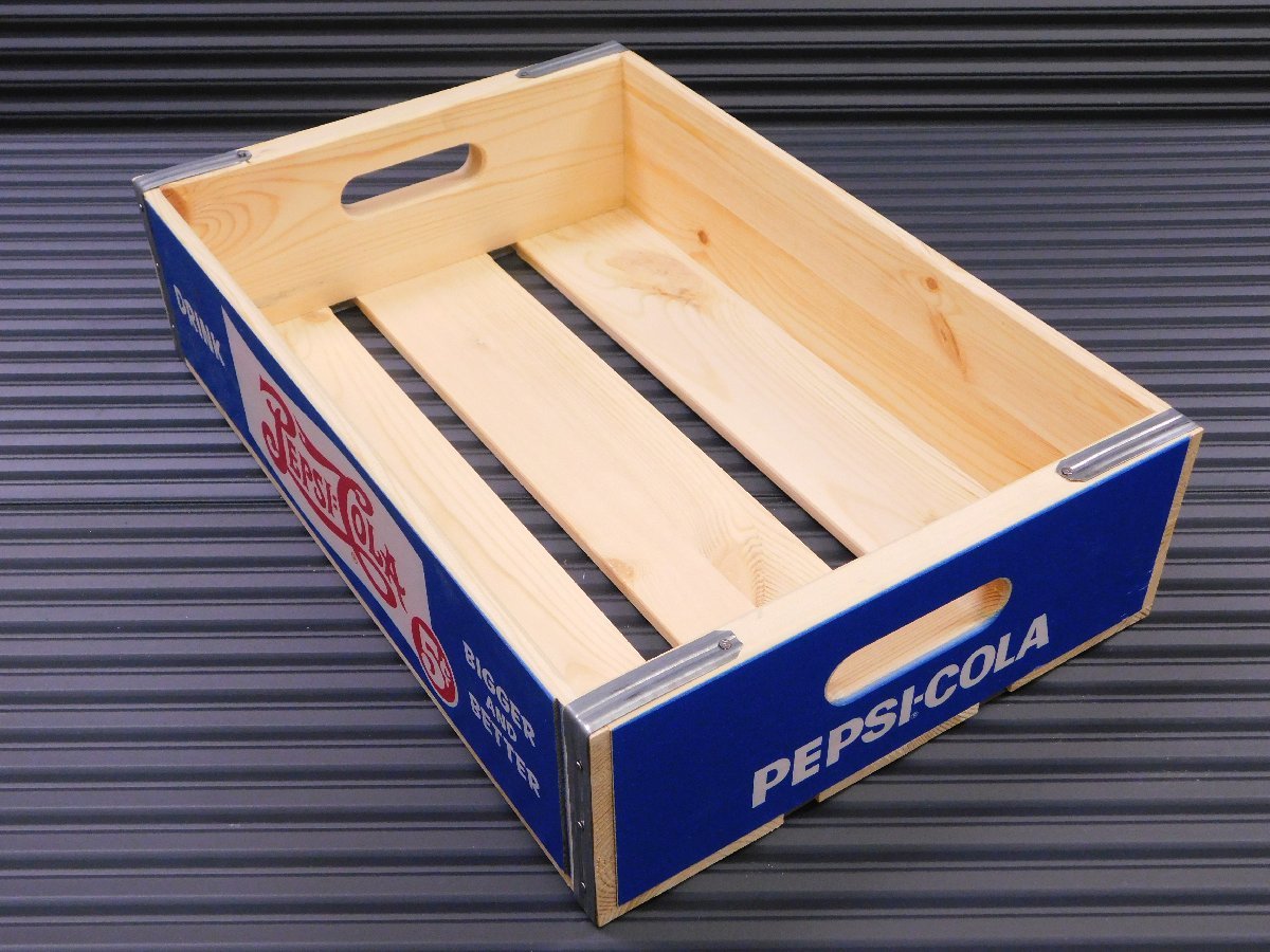 [PEPSI* Pepsi ]*{ wood box |5 cent } american miscellaneous goods interior storage drink case tree box 