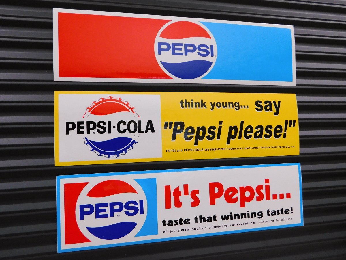 【ＰＥＰＳＩ・ペプシ】※《バンパーステッカー／サイズ76×279mm》　７１～８７年代ロゴ　ペプシコーラ　ステッカー_他の柄も出品中です。