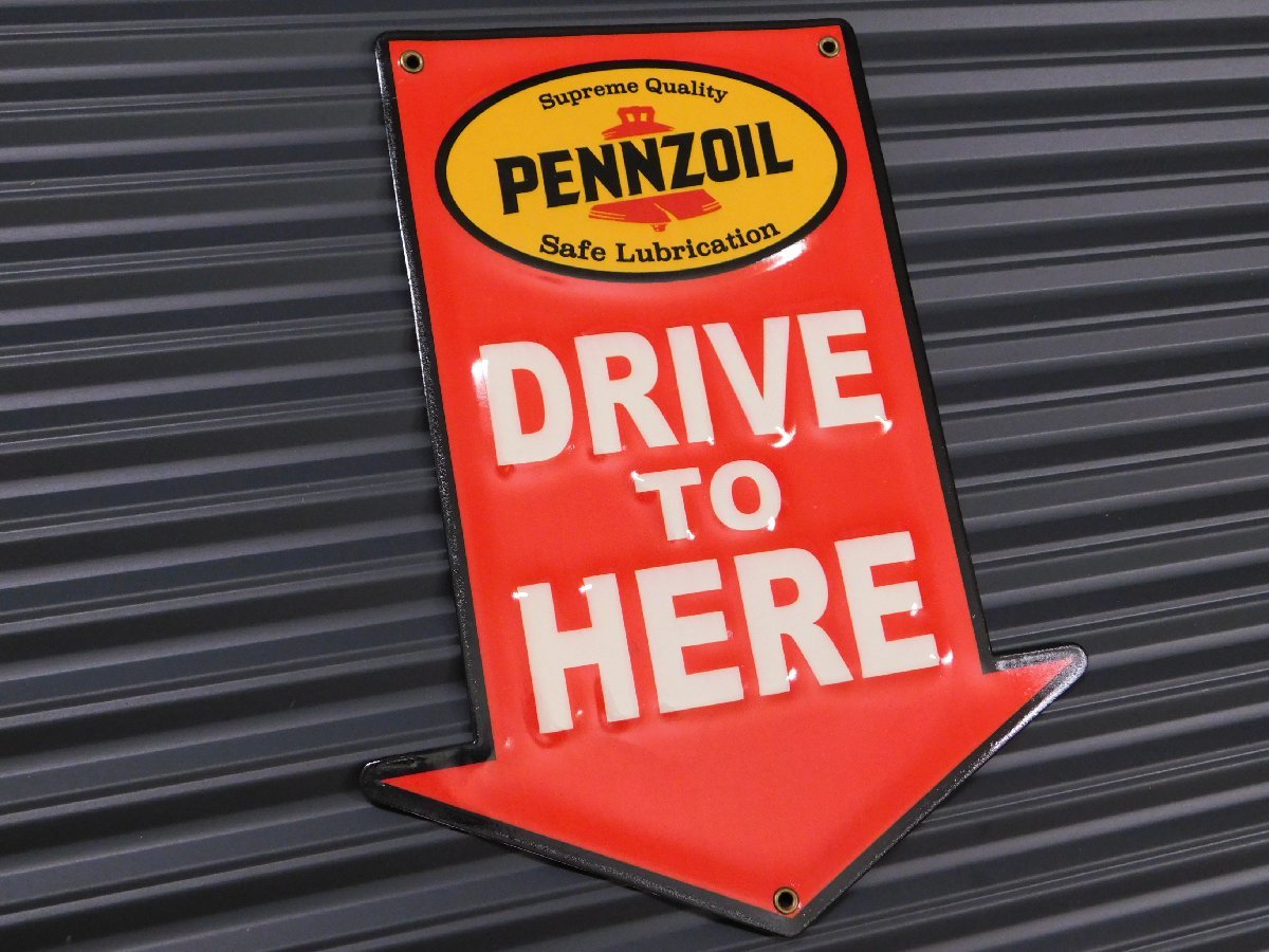 ◆送料無料◆【PENNZOIL・ペンズオイル】※《ミニエンボスメタルサイン》 アメリカン雑貨　エンボス看板　ブリキ看板　48_画像2