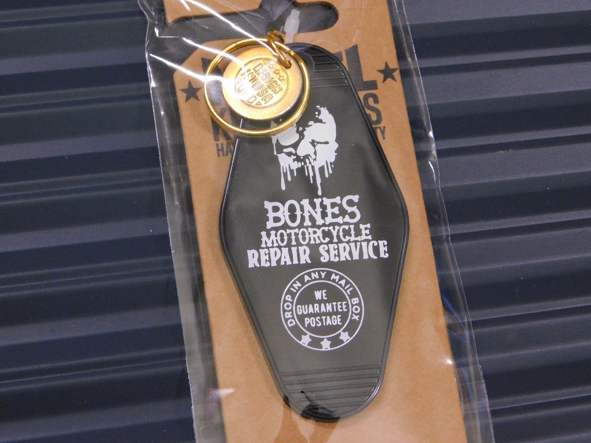 ◆送料\120◆【モーテルキーホルダー】※《BONES・ブラック》 スカル　ホテル　キータグ　キーホルダー_画像4