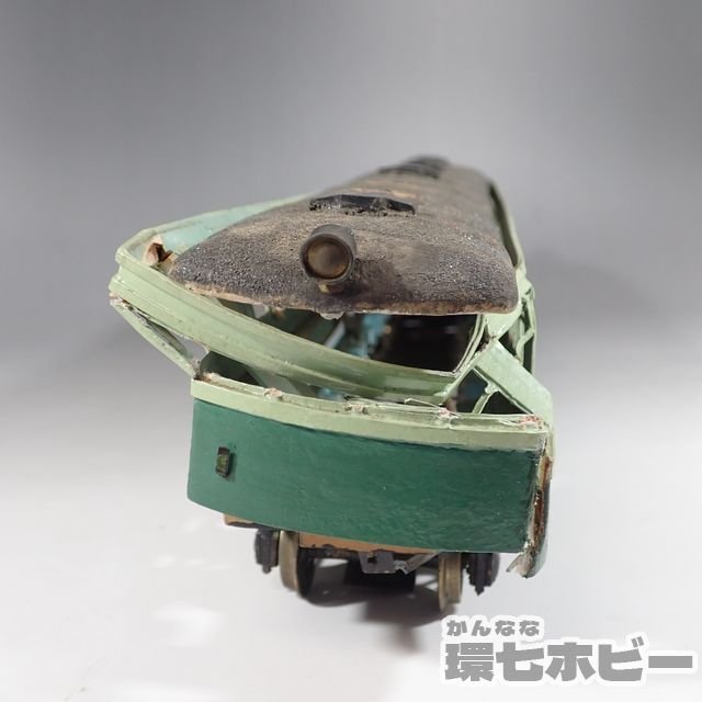 0WP46◆ジャンク 古い Oゲージ 木製 ペーパーキット完成品? 動作未確認/昭和レトロ 鉄道模型 国鉄 送:-/80_画像10